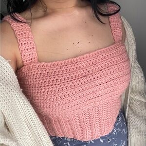 Pink crochet Women's Top